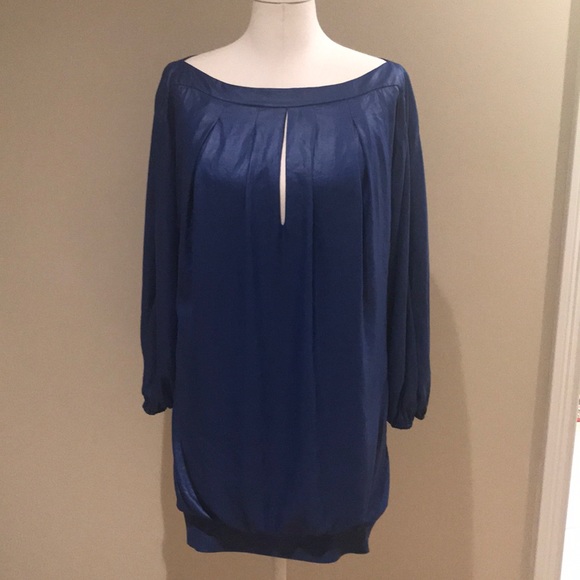 BCBGMaxAzria Tops - Bcbgmaxazria runway blue tunic m top flaw